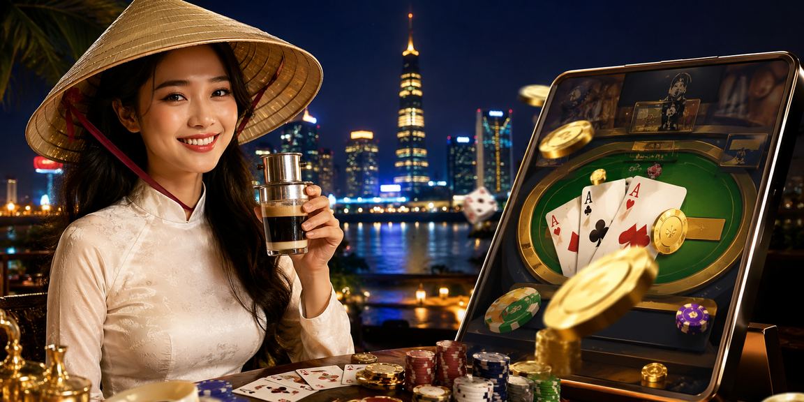 Bàn chơi bài trong không gian giải trí Sài Gòn